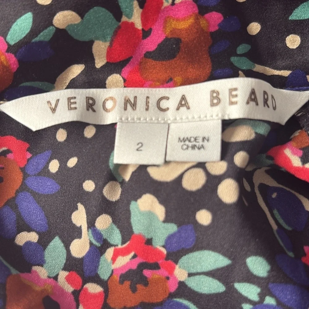 VERONICA BEARD Louella Silk Blend Floral Long Sleeve Romantic Dress Size 2 - Picture 7 of 9